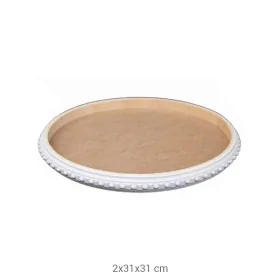 EG47 Yuvarlak Çıtalı Tepsi (Büyük) Ahşap Boyanabilir Obje